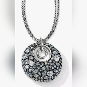 NWOT Brighton TRUST YOUR JOURNEY Aqua Clear Crystal Silver Convertible Necklace